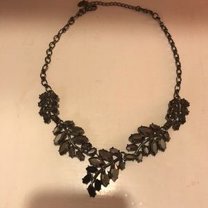 Ann Taylor, Leaf detail Metallic Black Necklace.